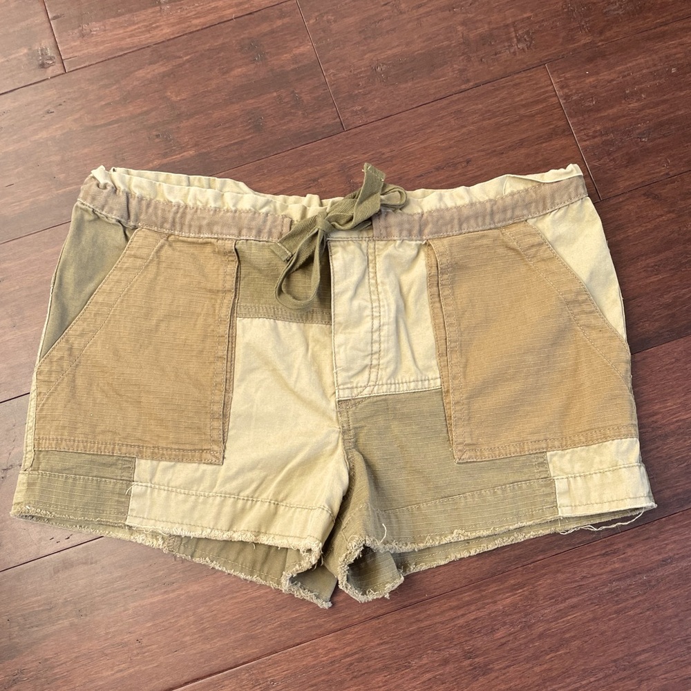 Free People Cargo Patchwork Shorts